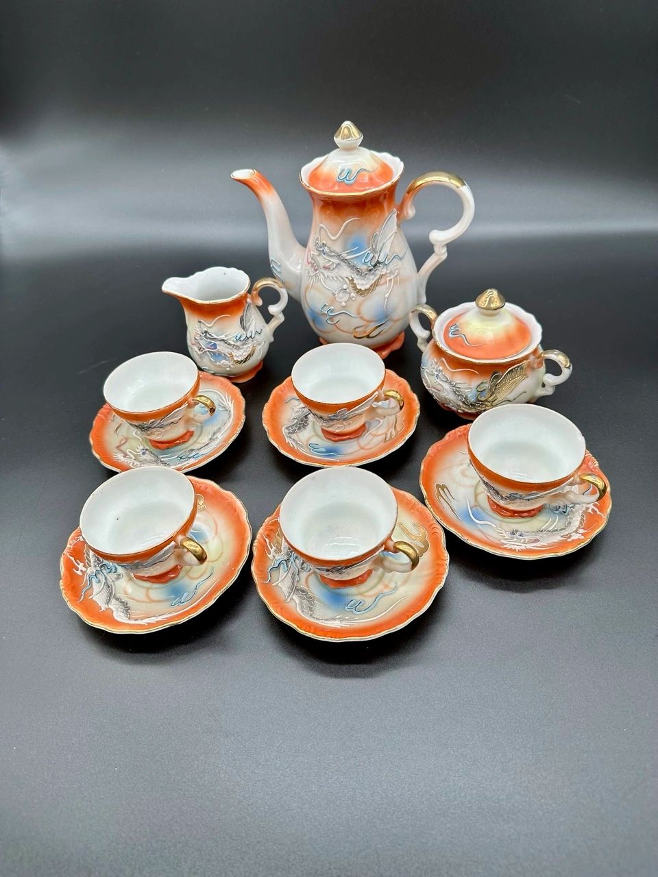 The Dragon: A Stunning Asian Tea Set with a Fiery Spirit