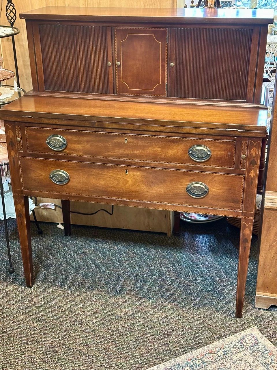 A Lady’s Grace in Wood and Veneer: Our Hepplewhite Writing Desk